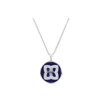 De Beers 18kt White Gold Enchanted Lotus Diamond And Enamel Necklace