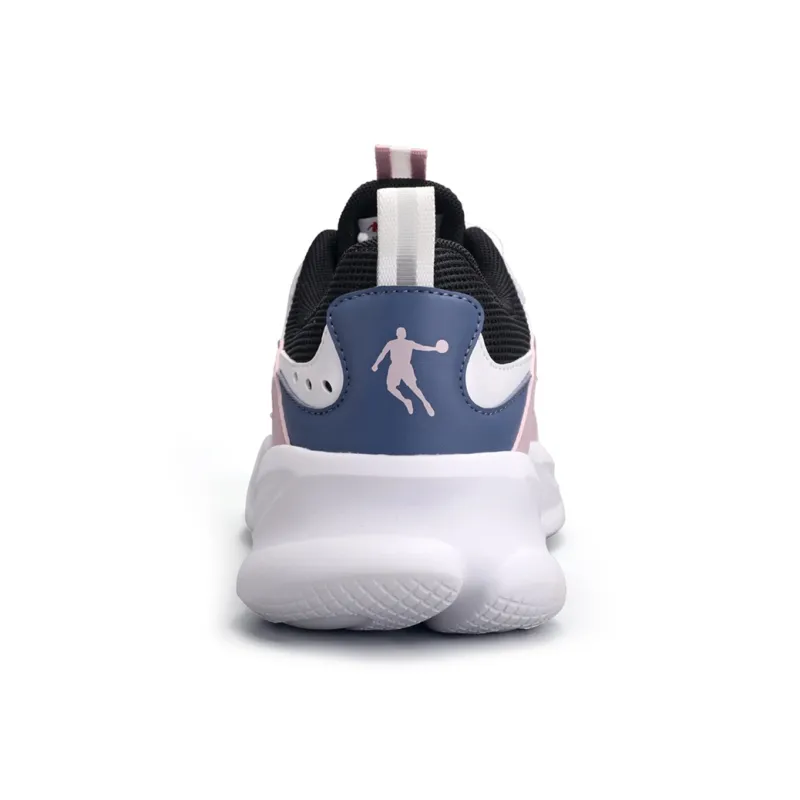 QIAODAN Breathable And Lightweight Low Top Running Shoes Women's Black White-3