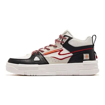 Erke Decisive Courage Cushioning Wear Resistant Low Top Skateboard Shoes Men's White Black