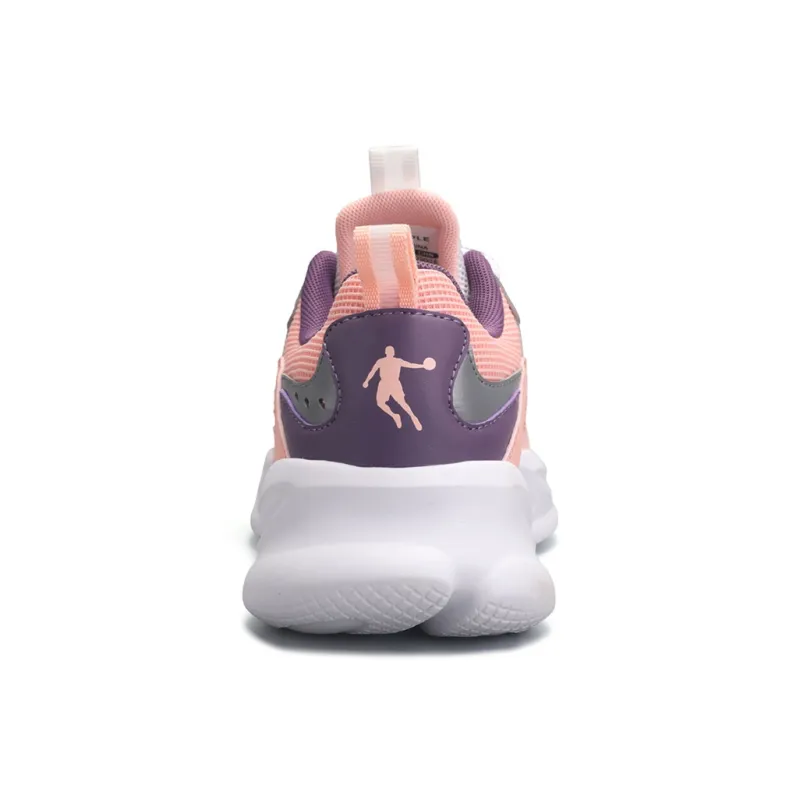 QIAODAN Breathable And Lightweight Low Top Running Shoes Women's White Pink Purple-3