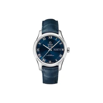 OMEGA Automatic Mechanical Movement Men's Watches Watch Blue Dial Stainless Steel Case Crocodile Leather Strap
