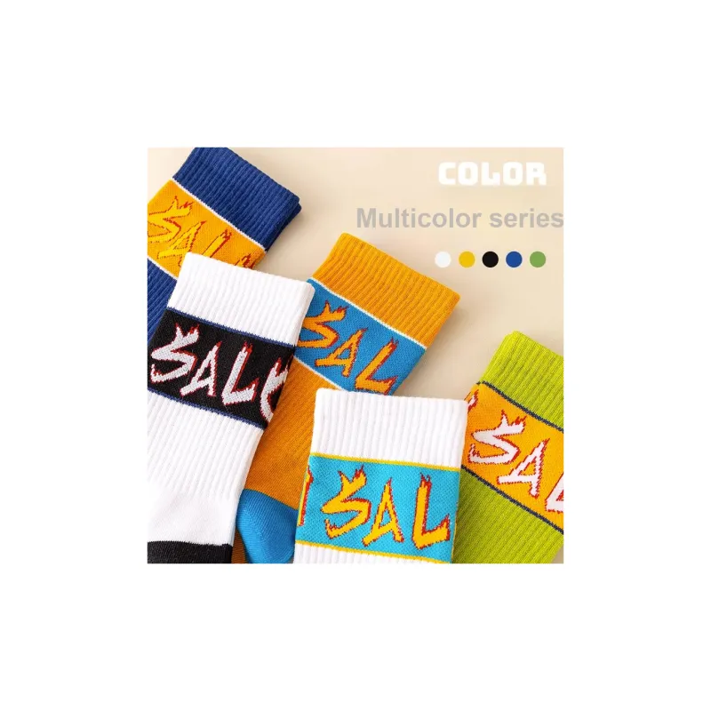 LUOLIAN Mid Calf Socks Unisex 5 Pack-33