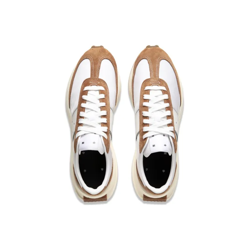 LiNing Cushioning Slip Resistant Low Top Casual Running Shoes Unisex White Brown-4