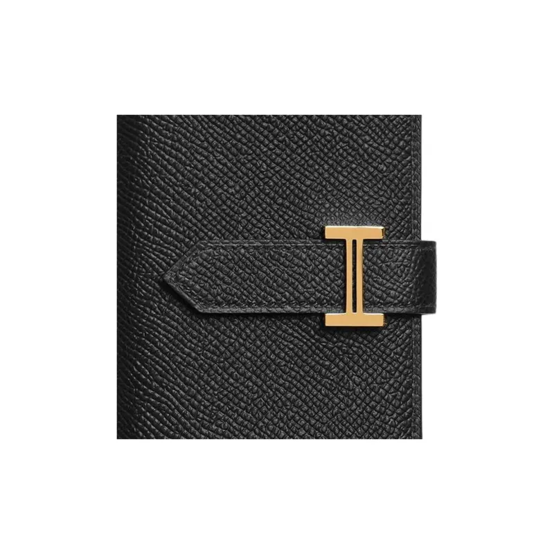 HERMES Bearn Epsom Calfskin Card Holder Unisex Black-2