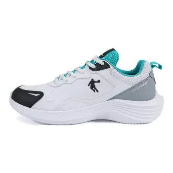QIAODAN Waterproof Low Top Running Shoes Men's White/Blue Green