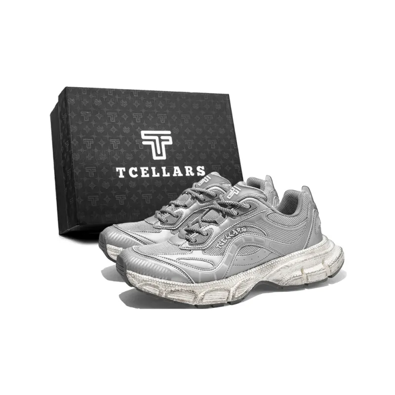 TCELLARS Cushioning Abrasion Resistant Lightweight Height Increasing Mat Low Top Chunky Sneakers Unisex-13