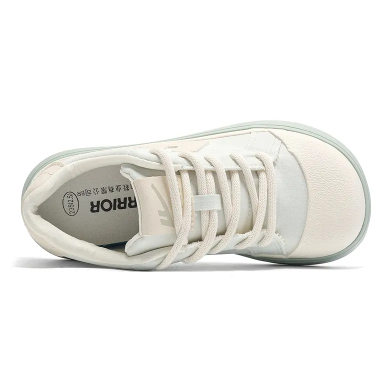 Warrior Canvas Shoes Durable Breathable Lightweight Low-Top Casual Shoes Women's Light Green Beige-3