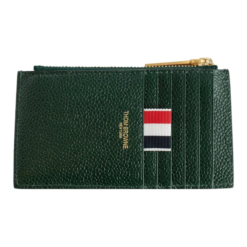 THOM BROWNE Logo Printed Zipped Card Holder-0