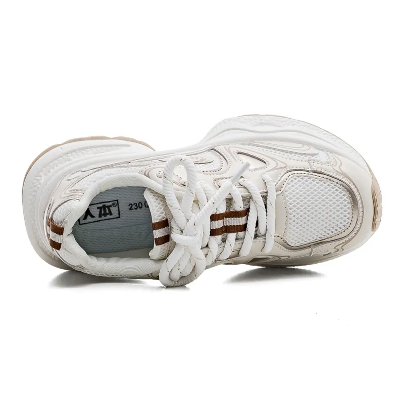 RENBEN Height Increasing Wear-Resistant Breathable Low-Top Chunky Sneakers Women's-3