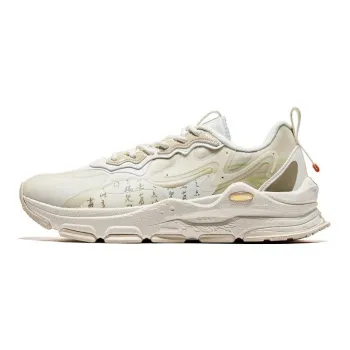 Erke Smoke Waves Anti Slip Wear Resistant Low Top Sports Casual Shoes White Gray