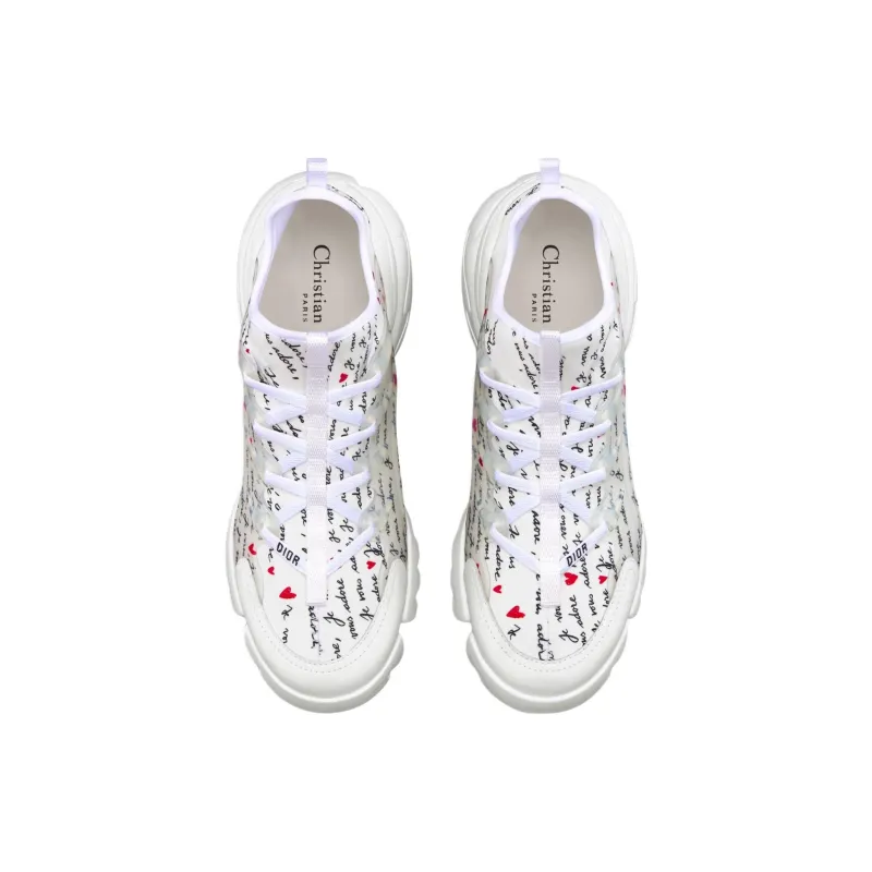 DIOR D-Connect Low-Top Casual Shoes Women's White-3