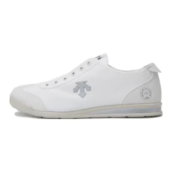 DESCENTE Cron Tempo Anti Slip Wear Resistant Low Top Casual Shoes Unisex White Silver