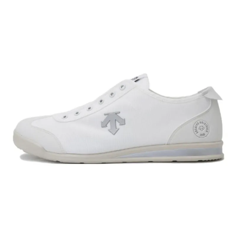 DESCENTE Cron Tempo Anti Slip Wear Resistant Low Top Casual Shoes Unisex White Silver-0
