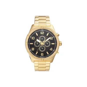 FOSSIL Wrist Watch Automatic Mechanical Movement Stainless Steel Strap 50mm Black Dial Men's Watches