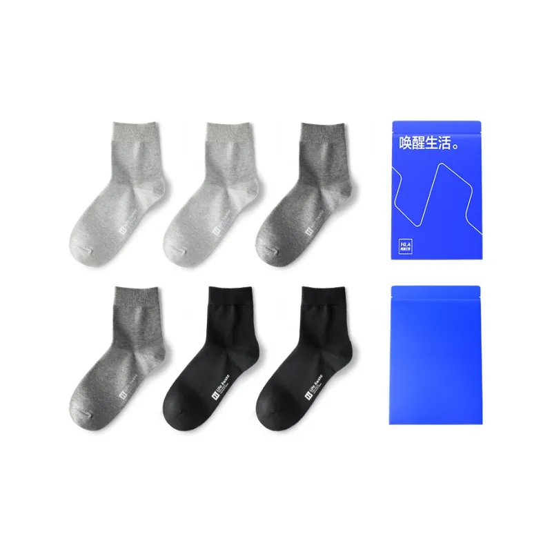 HLA Mid Calf Socks Men's 6 Pairs-0