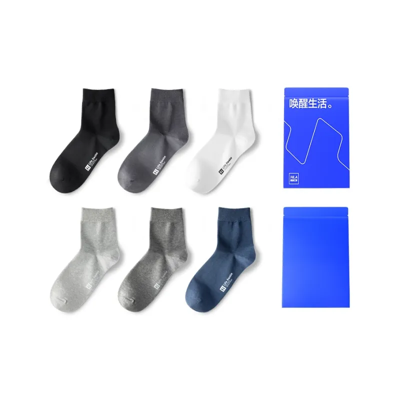 HLA Mid Calf Socks Men's 6 Pairs-14