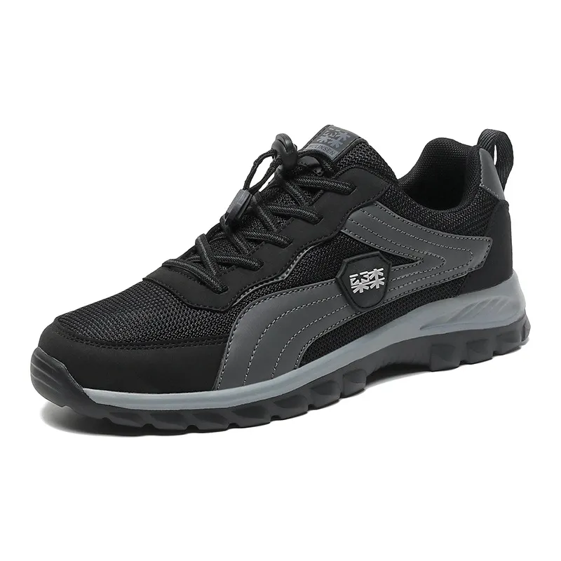 Mulinsen Coverage Rebound Height Increasing Support Lightweight Breathable Low Top Casual Shoes Men's Black-1