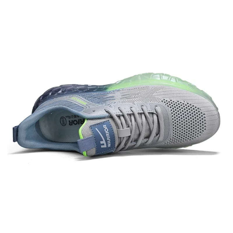 Warrior Cushioning, Abrasion Resistant, Slip Resistant Low Top Casual Running Shoes Men's Gray Blue-3
