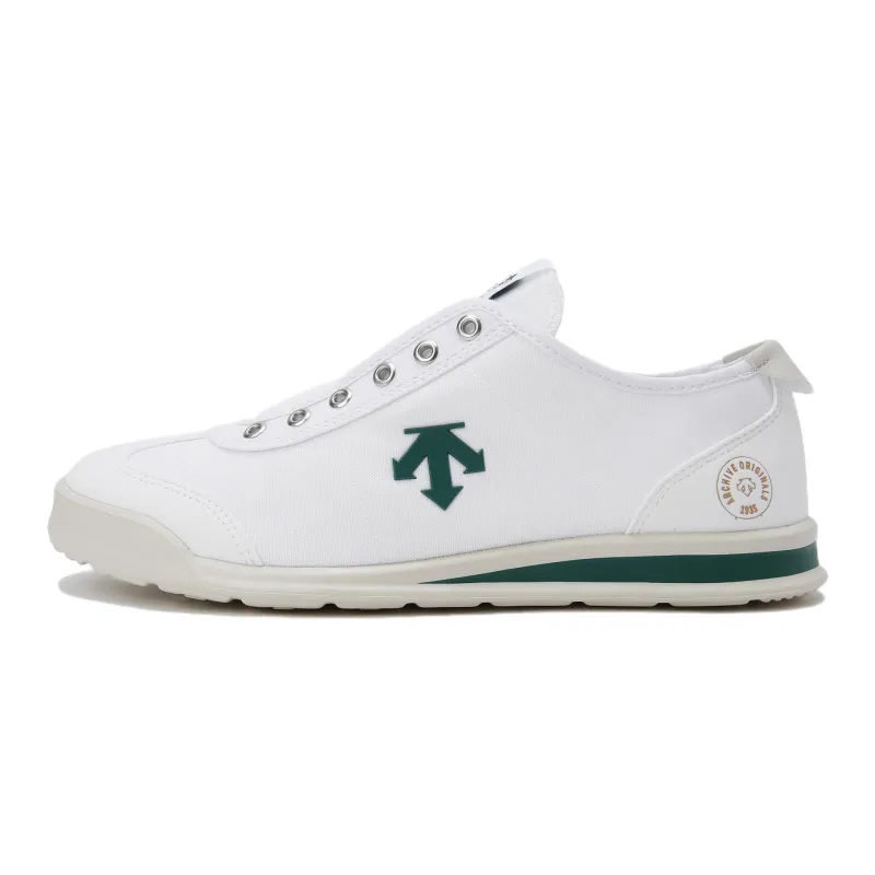 DESCENTE Crontempo Abrasion Resistant Breathable Low Top Casual Shoes Unisex White Green-0