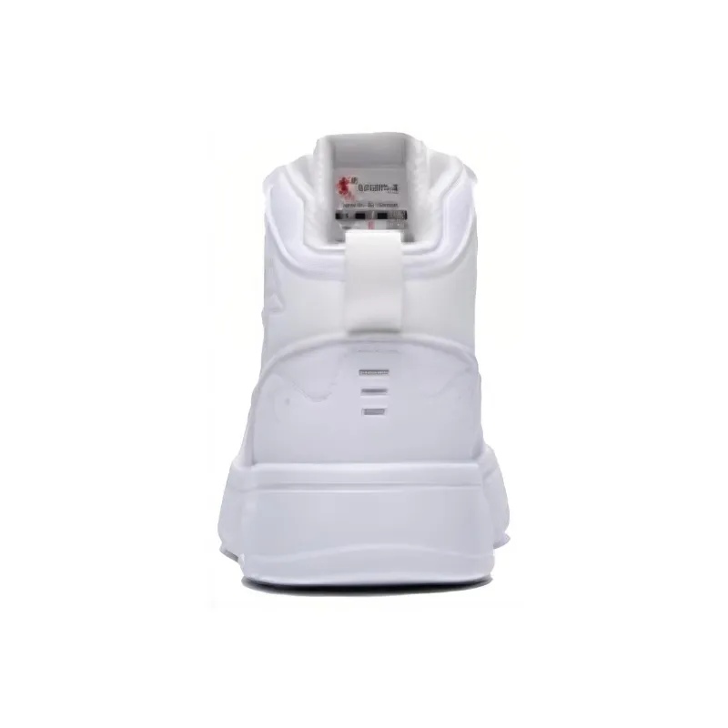 QIAODAN Non slip Lightweight High Top Skateboard Shoes Men's White-3