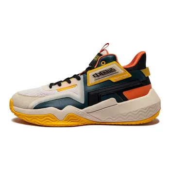 Erke Trendy Eco Friendly Fashion Wear Resistant Rebound Cushioning Lightweight Low Top Basketball Shoes Linen Yellow