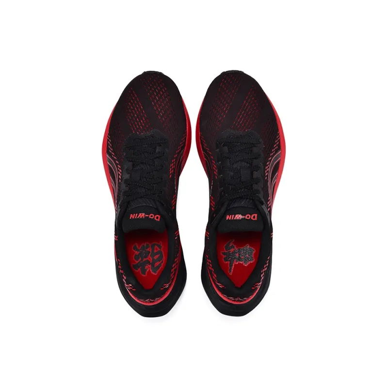 DO WIN Three Generations Of God Of War Low Top Marathon Running Shoes Unisex Black Red-1