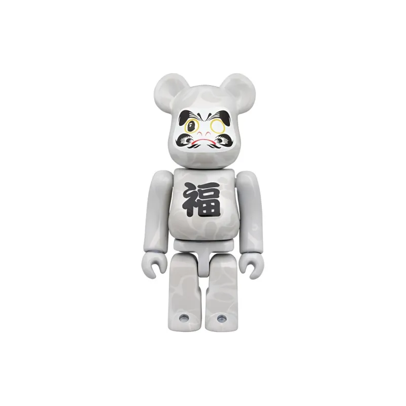 Bearbrick Bape R Maneki Neko Black Plated / Daruma White Of 4-3