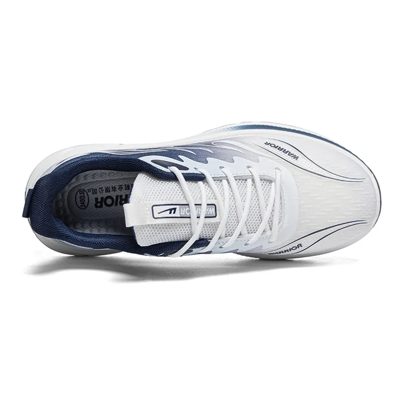 Warrior Running Shoes Wear resistant And Lightweight Low Top Casual Shoes Men's White Dark Blue-2