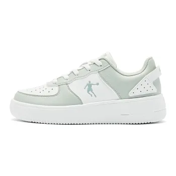 QIAODAN Skateboard Shoes Women's Low Top Jordan White Light Mist Green