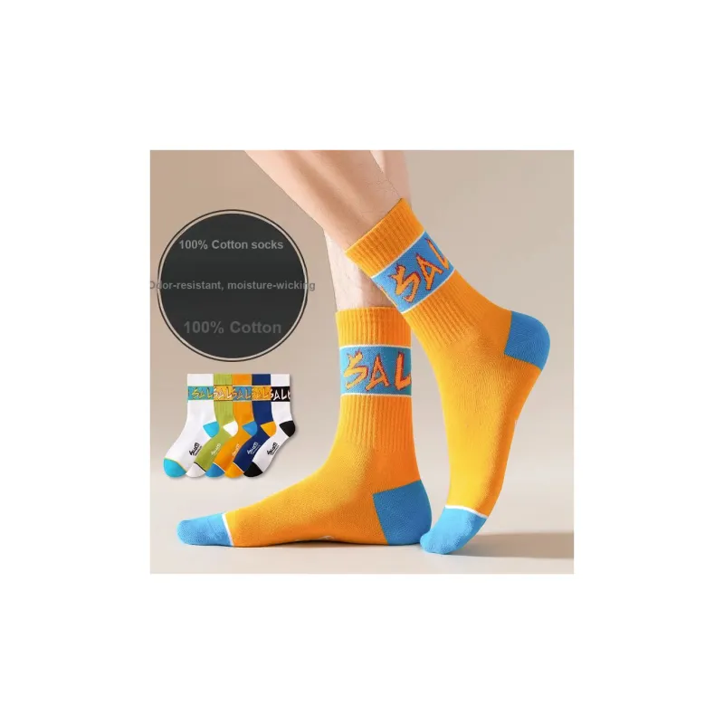 LUOLIAN Mid Calf Socks Unisex 5 Pack-1