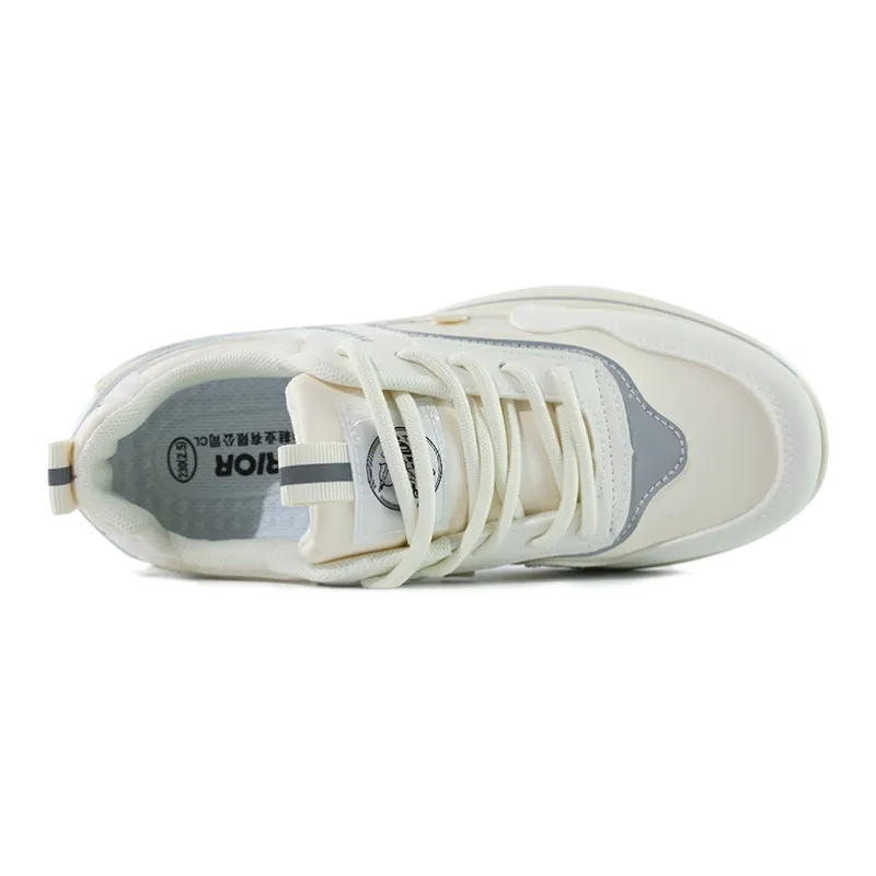 Warrior Anti Slip Wear Resistant Low Top Casual Shoes Women's Beige Gray-2
