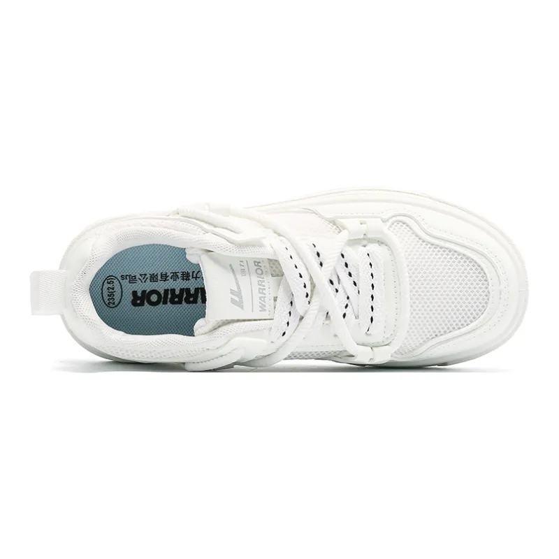 Warrior Small White Shoes Lightweight And Breathable Low-Top Skateboard Shoes Women's-3