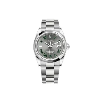 ROLEX Log Series Automatic Mechanical Movement Unisex Watch 36mm Gray Dial Oystersteel Case Oystersteel Strap