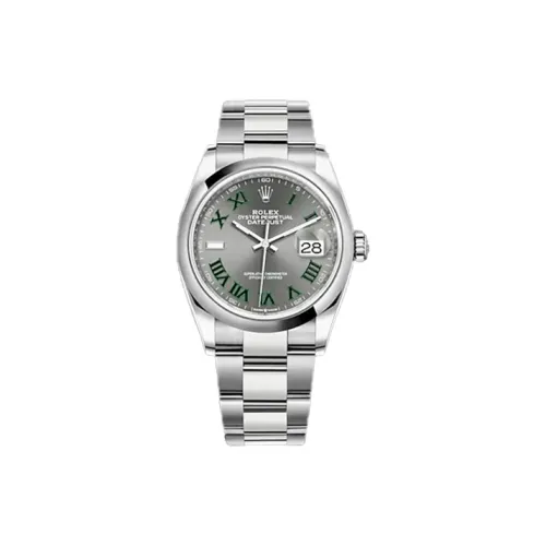 ROLEX Log Series Automatic Mechanical Movement Unisex Watch 36mm Gray Dial Oystersteel Case Oystersteel Strap