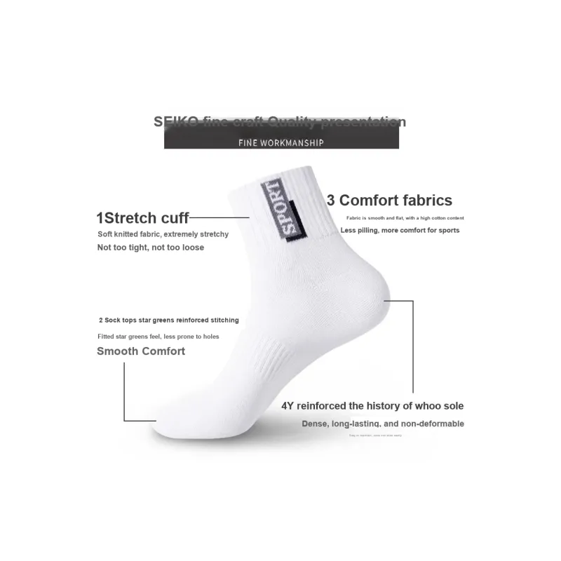 LUOLIAN Mid Calf Socks Men's 5 Pack-23