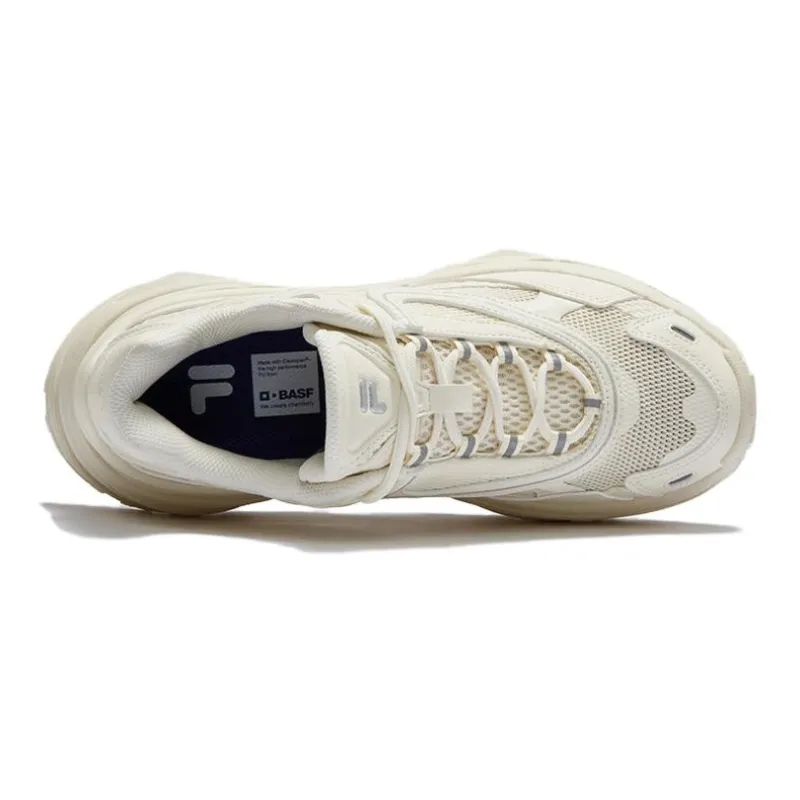 FILA FUSION BIANCO III Anti Slip Wear Resistant Waterproof And Breathable Low Top Casual Shoes Women's Ecru-1