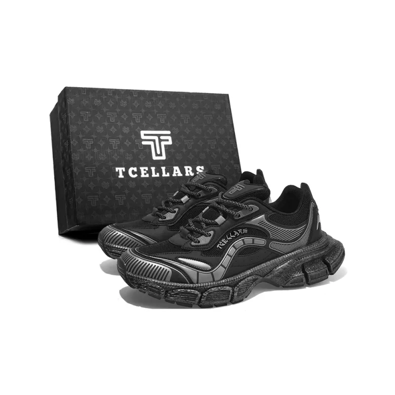 TCELLARS Cushioning Abrasion Resistant Lightweight Height Increasing Mat Low Top Chunky Sneakers Unisex-6