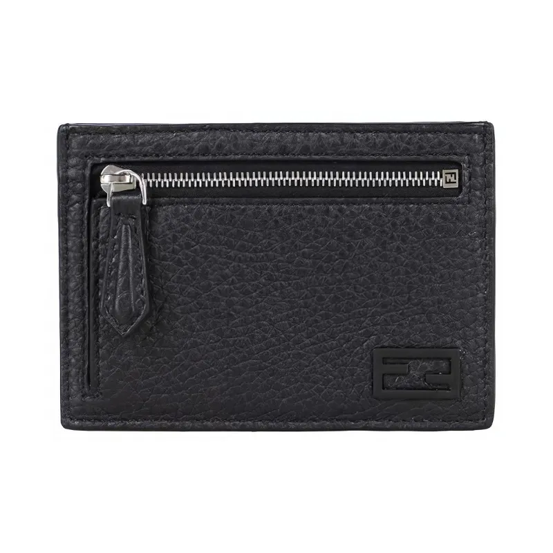 FENDI Leather Card Holder Men's Black-0