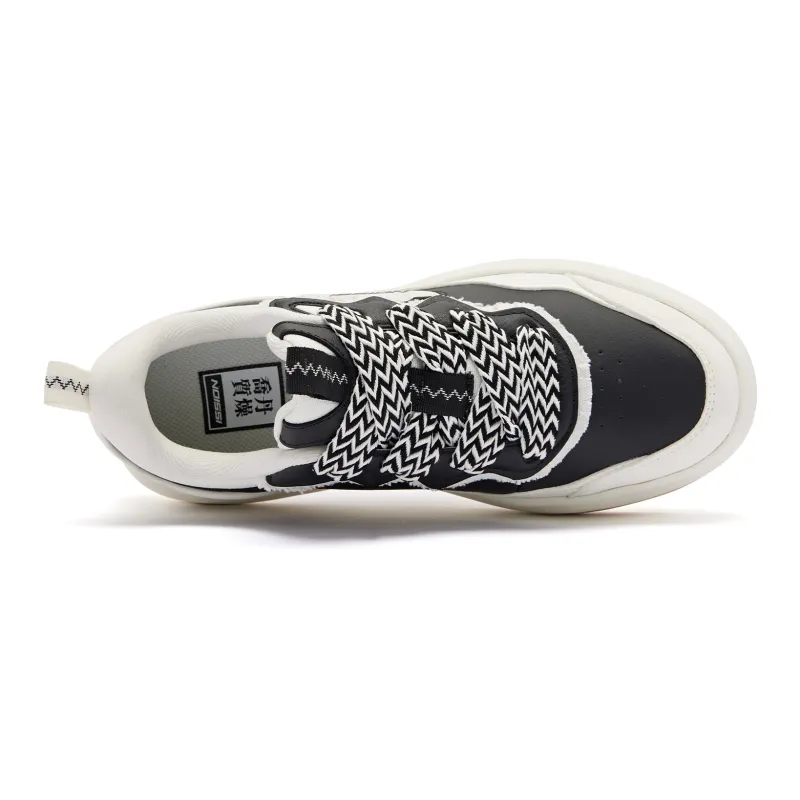 QIAODAN Slip Resistant Shock Absorbers With Abrasion Resistant Properties Low Top Skateboard Shoes Women's Black White-3