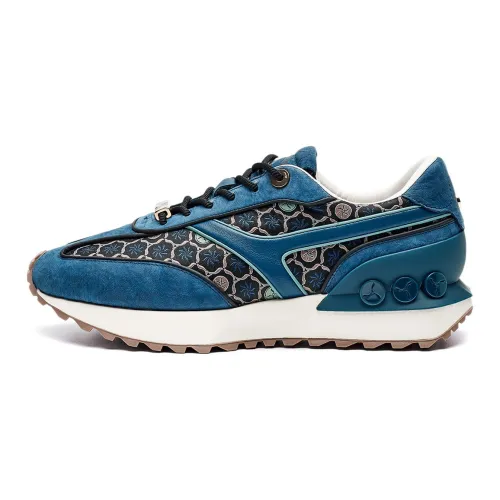 LI NING 1990 Zhengrong Abrasion Resistant Breathable Slip Resistant Low Top Running Shoes Women's Green Lake Blue