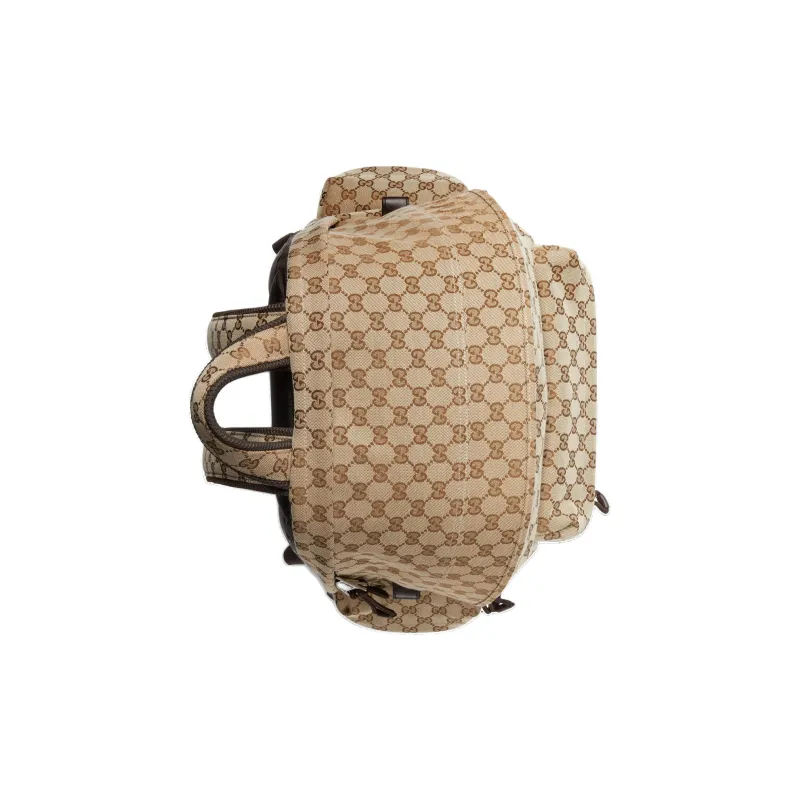 GUCCI Canvas Backpack Large Size Men's Beige & Ebony-5