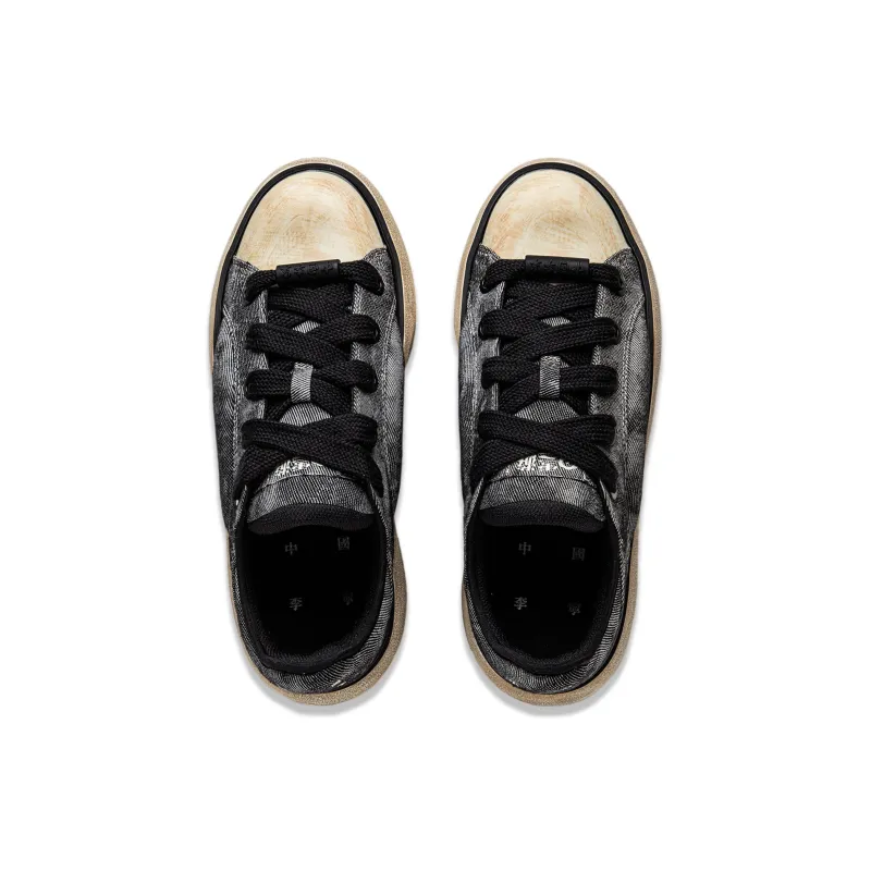 LiNing Yun You C4D Cushioning Wear Resistant Low Top Casual Shoes Men's Black White-4