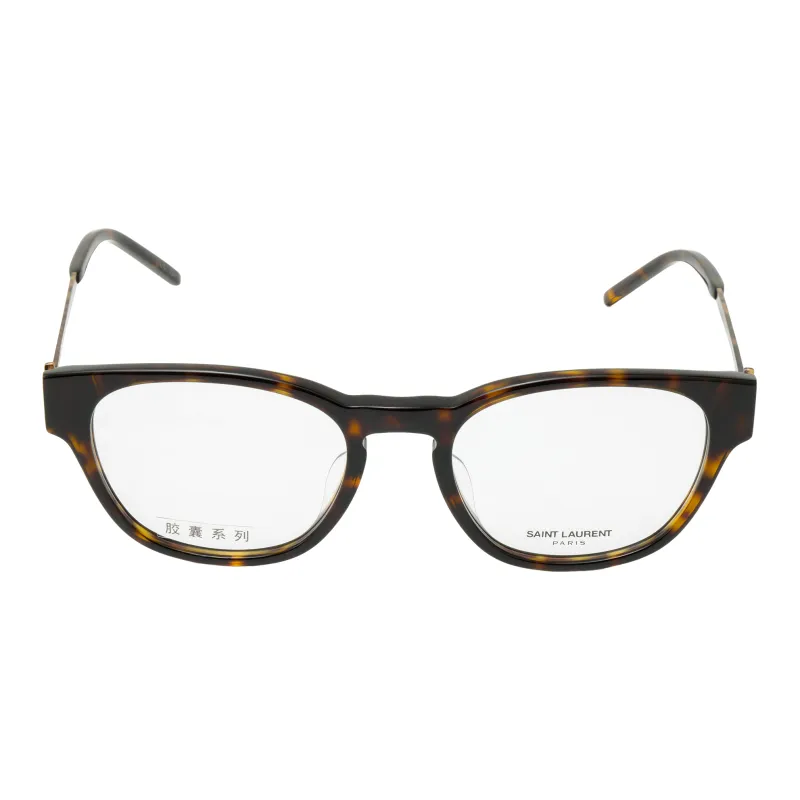 SAINT LAURENT Plate Frame Irregular Shape Eyeglass Frames Women's Tortoiseshell-1
