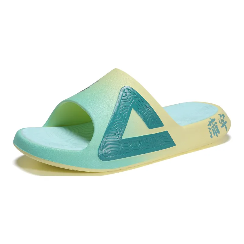 IDX x PEAK Tai Ji1.0 EVA Quiet Slide Slippers Men's Green Yellow-2
