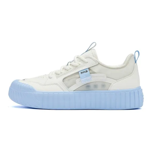 361° Slip Resistant Breathable Low Top Skateboard Shoes Women's White Blue