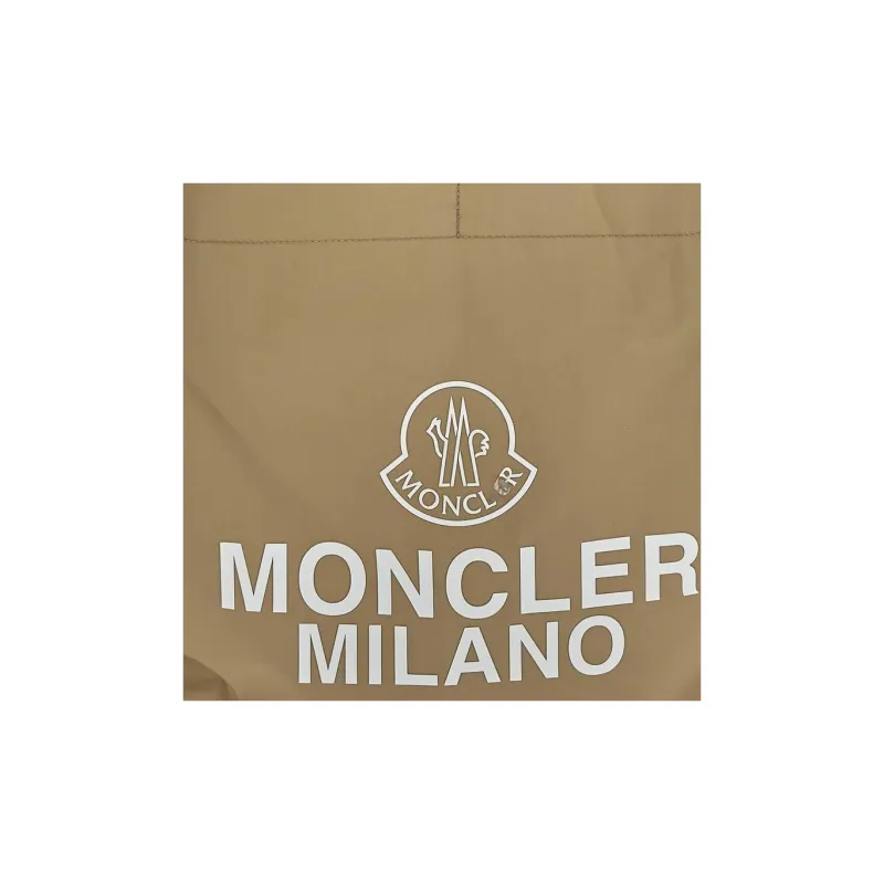 Moncler Cotton With Polyester With Leather Handbag Unisex Light Brown-3