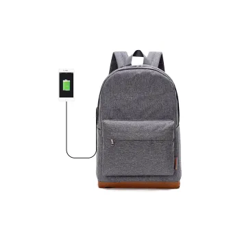 TINYAT Polyester Canvas Backpack Unisex Black/Gray