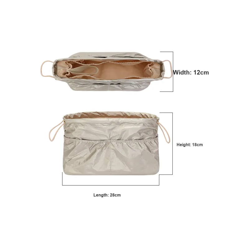 Tide DuPont Paper Garden Party 30 Interior Pocket Storage Super-Light Built-in Lining Bag Accessory Beige/Coffee/Gray-1