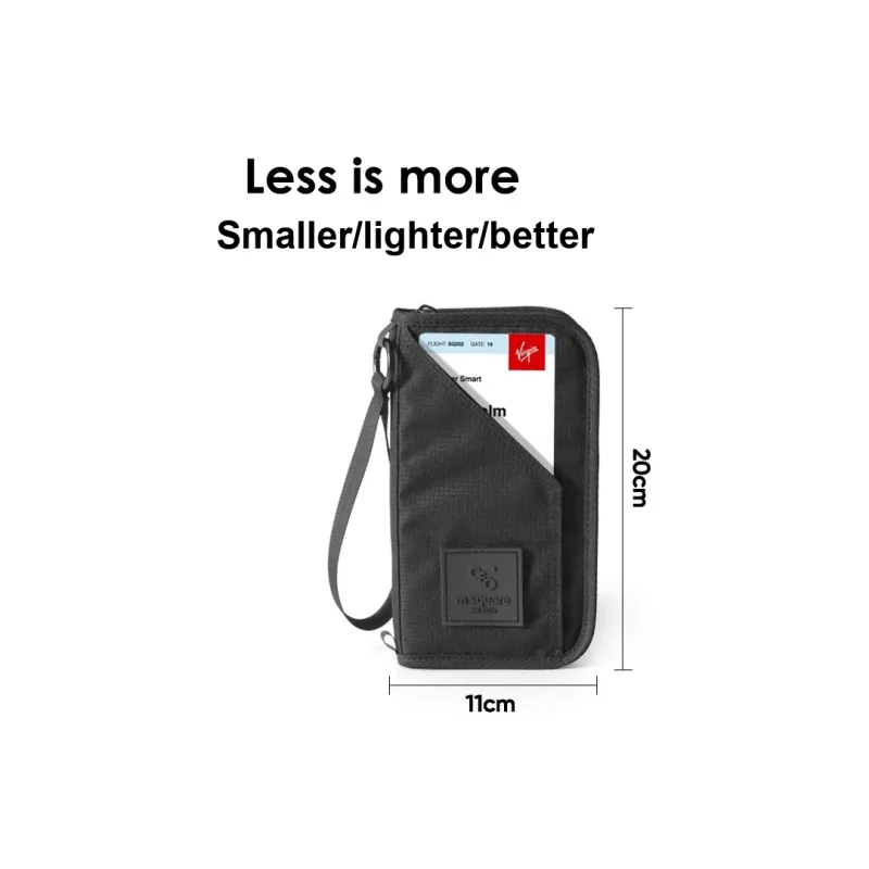 M Square Polyester Passport Holder Regular Unisex Black/Blue/Khaki-4
