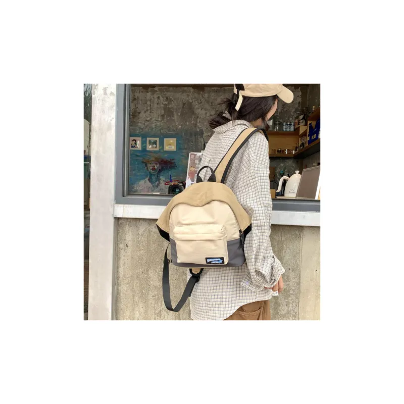 GEERDUN Nylon Backpack Women's Black/Khaki/Pink-2
